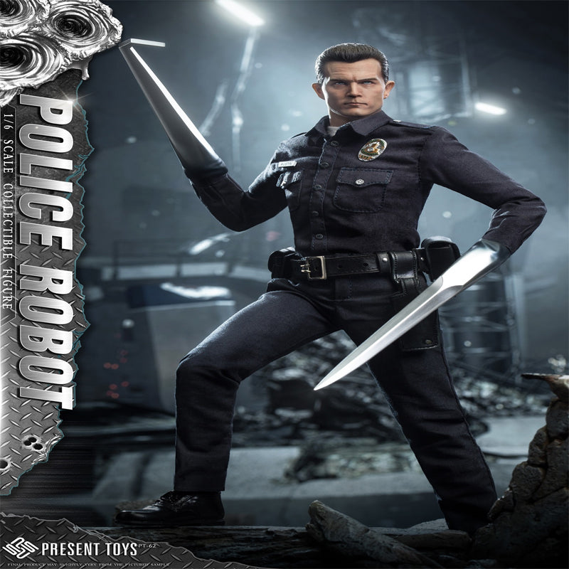 Present Toys SP62 Police Robot - T1000 1/6 Limited Collectible Action Figure In Stock