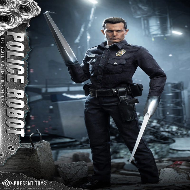 Present Toys SP62 Police Robot - T1000 1/6 Limited Collectible Action Figure In Stock