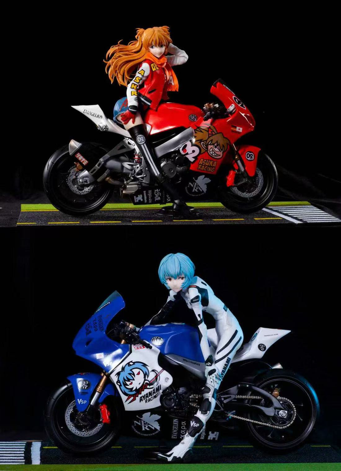 LJS Studio - Neon Genesis Evangelion Motorcycle Soryu Asuka Langley & Motorcycle Ayanami Rei 2.0 GK Resin Statue IN Stock