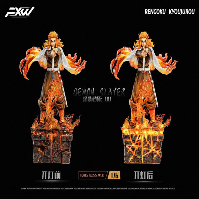 [In Stock] FXW Studio - Flame Hashira Rengoku Kyojuro LED [BD Variants] Resin Statue