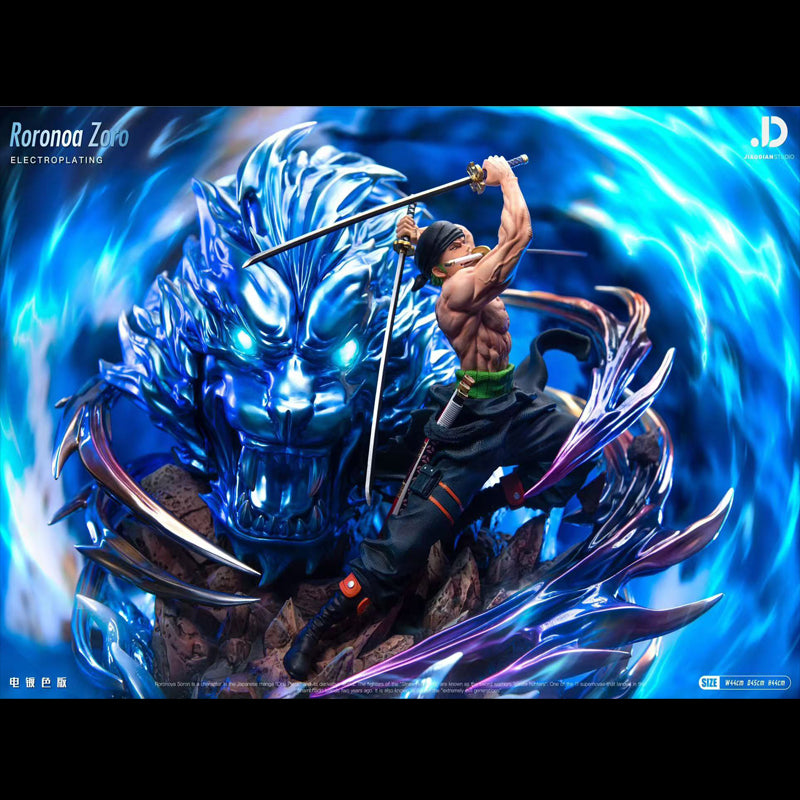 JIAO DIAN & C4 Studio One Piece Straw Hat Pirates 1st Extreme Tiger Hunter Zoro [ELECTROPLATING] Resin Statue In Stock