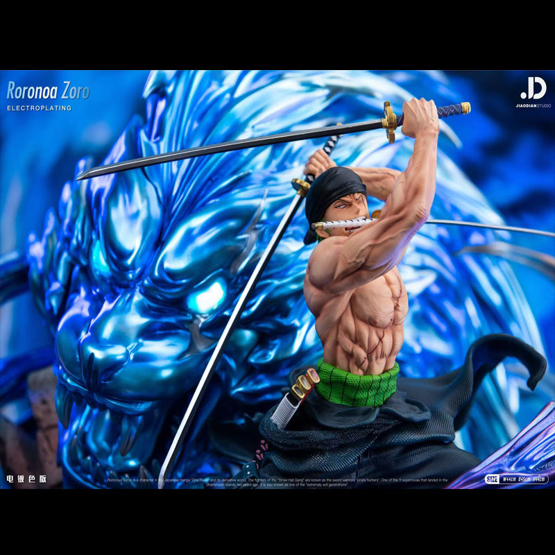 JIAO DIAN & C4 Studio One Piece Straw Hat Pirates 1st Extreme Tiger Hunter Zoro [ELECTROPLATING] Resin Statue In Stock