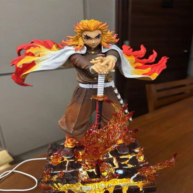[In Stock] FXW Studio - Flame Hashira Rengoku Kyojuro LED [BD Variants] Resin Statue