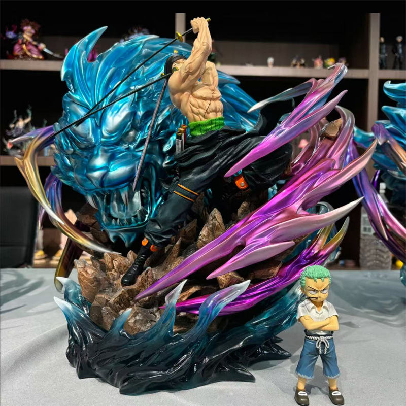 JIAO DIAN & C4 Studio One Piece Straw Hat Pirates 1st Extreme Tiger Hunter Zoro [ELECTROPLATING] Resin Statue In Stock