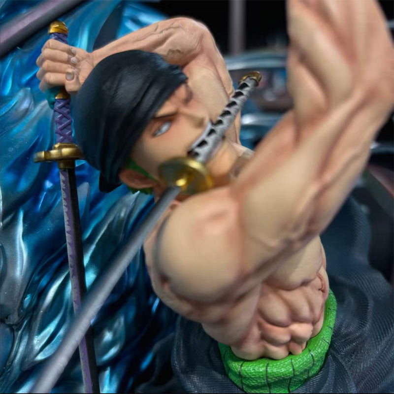 JIAO DIAN & C4 Studio One Piece Straw Hat Pirates 1st Extreme Tiger Hunter Zoro [ELECTROPLATING] Resin Statue In Stock